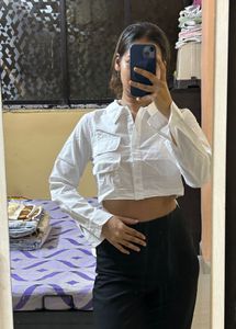 Westside Cropped White Shirt
