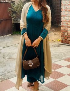 Teal Jimmy Choo Plazzo Kameez