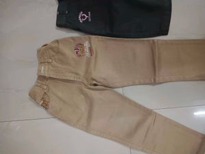 Embroidered Tan Pants
