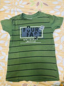 Boy's Green Striped Tee
