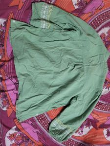 Elegant Green Embroidered Top