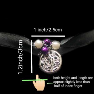 Ribbon Choker Necklace With Wire Wrapped Pendant
