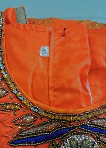 Elegant Orange Ethnic Gown