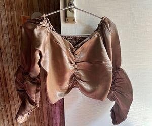 Copper Brown Satin Top
