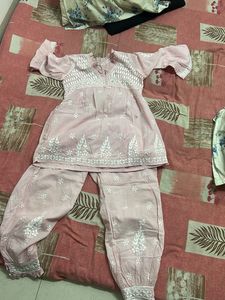 Pink Chikankari Coord Set