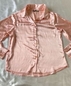 Tokyo Talkies Peach Satin Shirt
