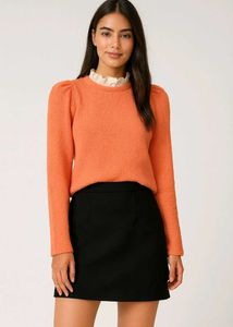 Zara Orange Puff Sleeve Top