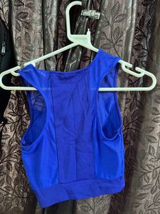 Navy Blue Front And Back Cross Net Pattern