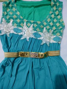 Sea Green Floral Dress