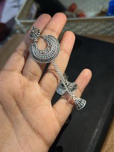 Silver Jhumka Earrings
