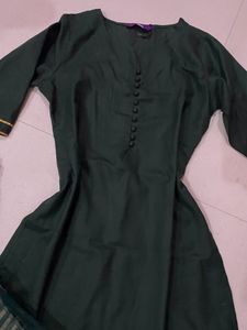 Libas Kurta set Bottle Green Color