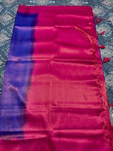 Brand New Dual Tone Mulberry Silk - Blue And Pink