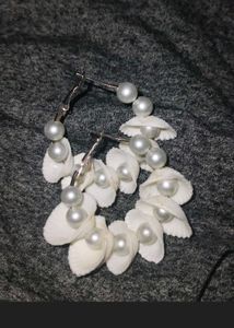 Shell &amp; Pearl Hoop Earrings 🐚🦪
