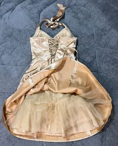 Champagne Halter Neck Mini Dress