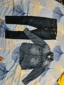 Kids Denim Shirt & Jeans Set. little damage