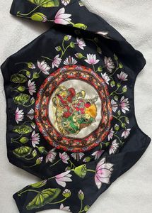 Black Lotus Print Blouse