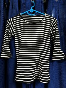 Black And White Striped Top