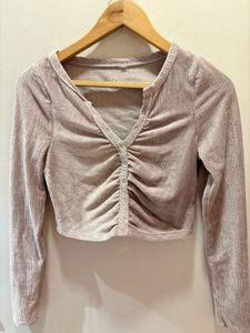 AERO Ribbed Cropped Long Sleeve Top
