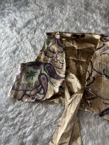 Paisley Print Tie Front Vest