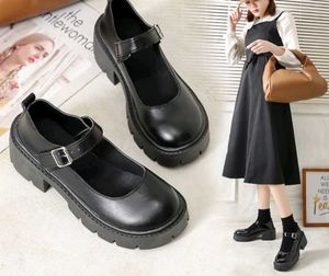 Black Platform Mary Janes