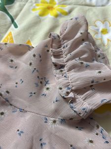 Floral Pink Ruffle Top