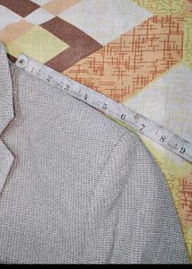 Gray Textured Casual Blazer