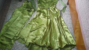 Elegant Green Satin Dress