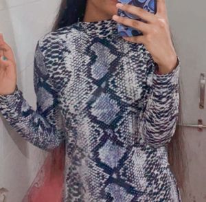 Snakeskin Print Mini Dress