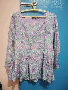 Floral Print Peplum Top