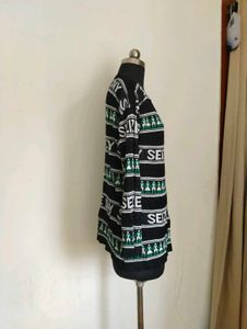 plus size Striped Long Sleeve Top