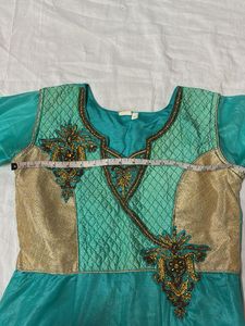 Blue Festive Maxi Gown 3/4th Hand