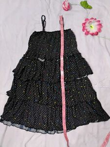 Polka Dot Ruffle Dress (Bust-30/32)