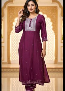 Elegant Purple Kurta Set