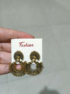 Oxidised Gold Earing