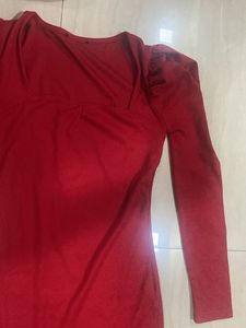 Sexy Red Date Night Deep Neck Mini Dress