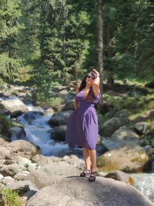 A Beautiful Purple Knee Length Dress