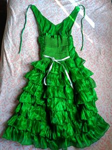 Beautiful Party Wear Green Dress, Size - Small