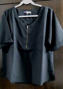 Black Zipper Detail Top