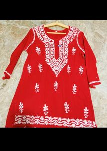 real Chikankari Short Kurta