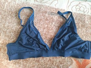 Navy Blue Silky Non Wired Lingerie Set🩵🩵