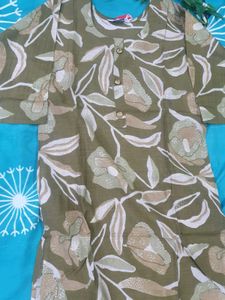 🎋 Olive Leaf Serenity (Kurti Only)