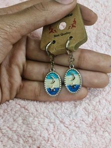 Moon &amp; Star Dangle Earrings