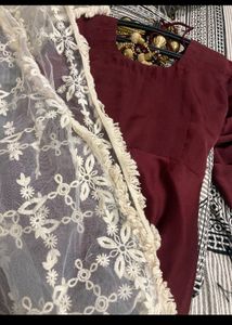Very Beautiful Maroon Designer Gown