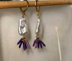 Baroque Pearl Dangle Earrings