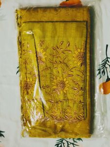 Elegant Stone Saree With Aari Blouse