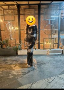 Elegant mixed black and grey Maxi Dress 🤍🩶