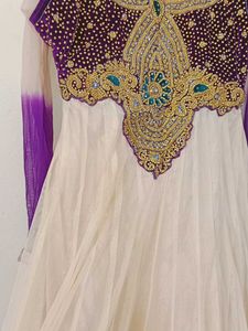 Elegant Ethnic Gown With Dupatta And Leggings