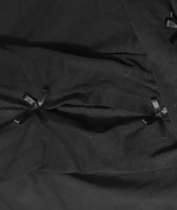 Black Ribbon Long Sleeve Crop Top