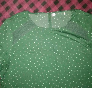 Green Polka Dot Blouse