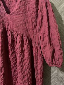 Red V-Neck Babydoll Dress